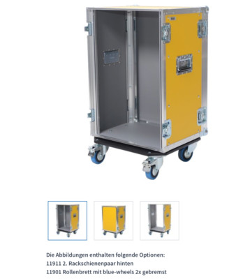 ProCase Standard-Rack DoubleDoor 19'' 16HESCHWARZ Sondertiefe 14-22HE Rollenbrett