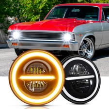 Dot Approved 7 Inch Round Led Headlight Angel Eye For Chevy Iinova 1969-79