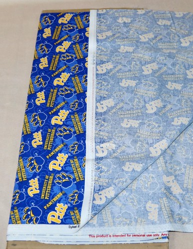 University Of Pittsburgh ~ Paw Pattern College Cotton Fabric 1/4 Yard 9” X 44” - Picture 19 of 21