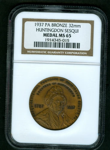 1937 PA HUNTINGTON SESQUI   SO CALLED DOLLAR  NGC MS 65 R5