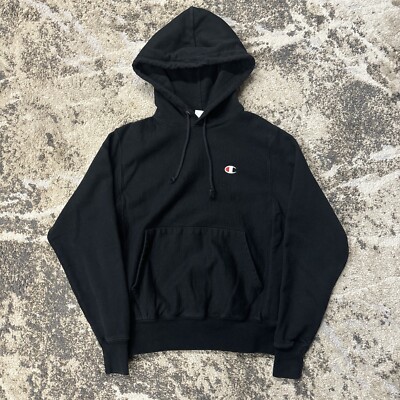 Champion Reverse Weave Hoodie Black Size Small | eBay