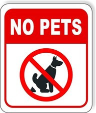NO PETS DOG POOPING Metal Aluminum composite sign