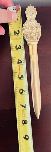 Vintage Brass Pinapple Letter Opener In Excellent Condition - Picture 2 of 2