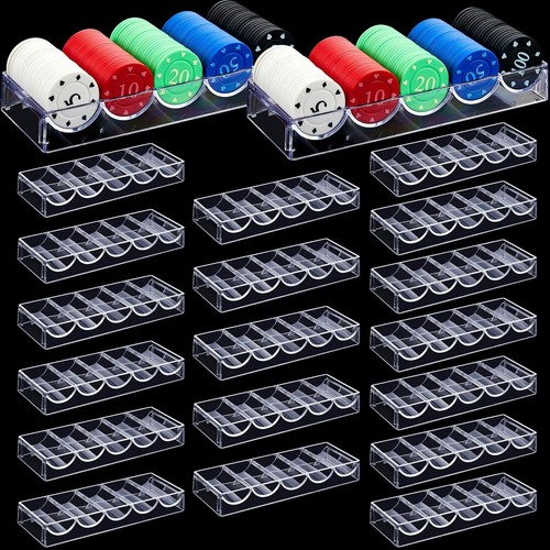 20 Stück Poker Chip Tabletts Acryl Poker Chip Rack Poker Chip Halter Poker Ch... - Bild 1 von 7