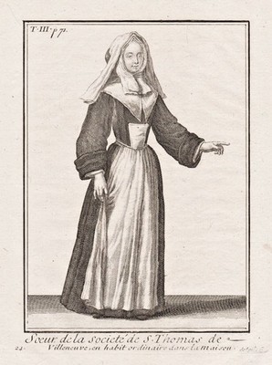 nun Surs de Saint-Thomas de Villeneuve Nonne costume Tracht engraving 17 311298
