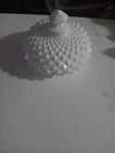 Westmoreland Milkglass Vintage Lidded Candy Dish In Diamond Point Pattern 6.5