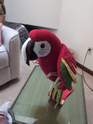 Vintage Stuffed Hanging Bird/Parrot Decoration With Long Tale 100% Cotton