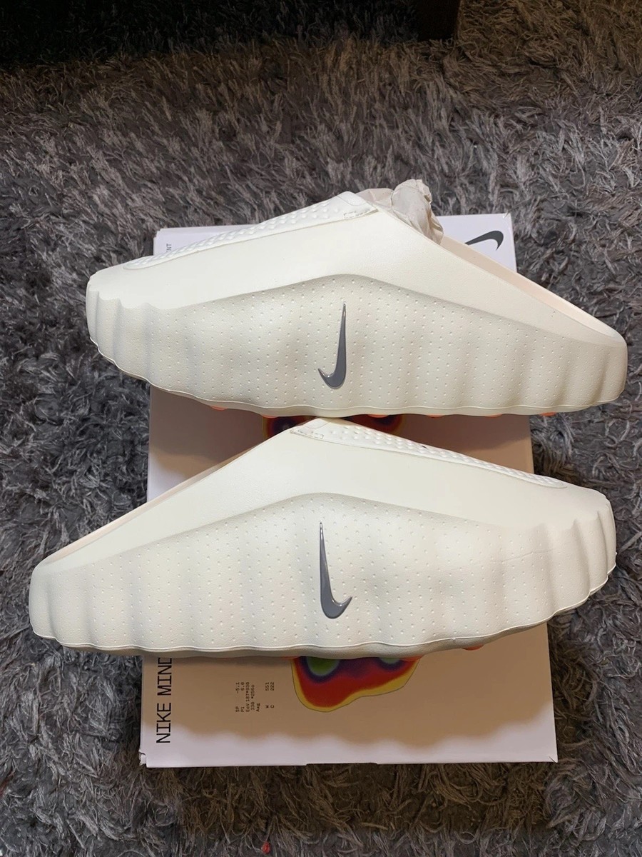Size 14 Men's Nike Mind 001 Mule Sail Metallic Platinum HQ4307-100