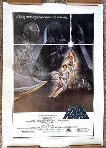 STAR WARS 1-SHEET LINEN BACKED ORIGINAL MOVIE POSTER – © 1977  20th CENTURY FOX
