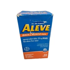 ALEVE BACK AND MUSCLE 220MG TABLET 50 Tablets Exp: 05/2027 Damaged Box