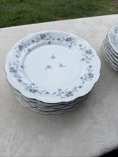 6 - Vintage John Haviland Blue Garland Floral China  10&rdquo;Dinner Plates Bavaria