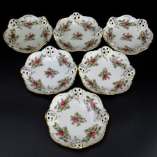 6x Rosenthal Porzellan Schale Serie Moliere Dekor Moosrose Alte Version 10,5cm