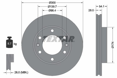 2x Bremsscheibe TEXTAR 92164500 für CARNIVAL KIA VQ 3 CRDi