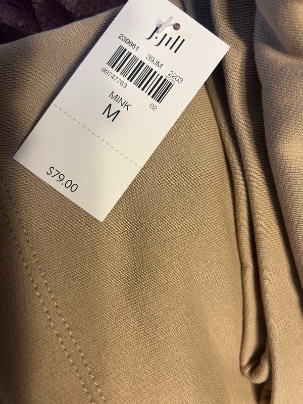 J Jill Pure Jill Wide Leg Crop Pull-On Knit Pants Women's medium Mink Beige NWT