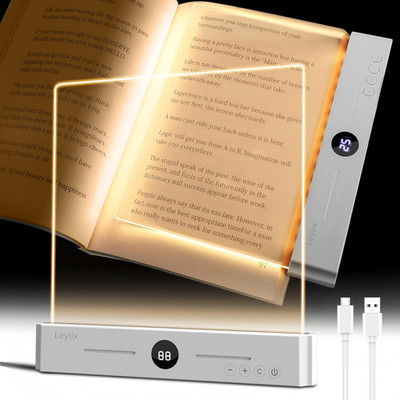 XL LED Reading Book Light Page, Eye-Caring Dimmable Lights for Books in Bed, 3 C