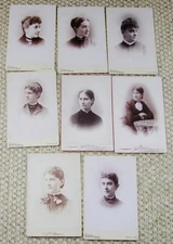 8 ANTIQUE CABINET PHOTOS OF LOVELY VICTORIAN WOMEN ALL FROM HAVERHILL MASS