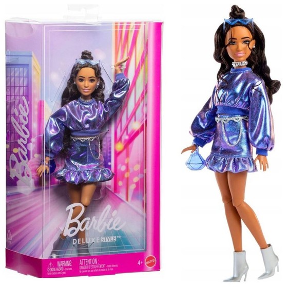 Barbie Deluxe Style Doll In An Outfit With A Metallic Sheen #7 JFP42 Mattel-image
