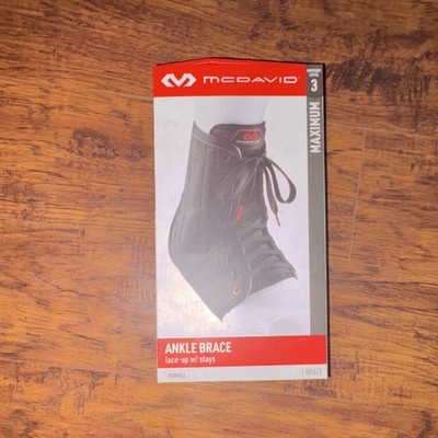 McDavid Ankle Brace Lace-Up w/ Stays XSmall Black Model 199 for Gym & Training