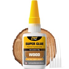 Wood Super Glue Liquid, Clear Instant Cyanoacrylate Adhesive for Wood Crafts ...