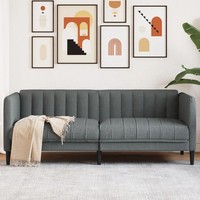 2-Sitzer Sofa Dunkelgrau Stoff Couch