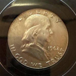1962 Franklin Half Dollar 50C Business Strike Philadelphia Silver 0.9 KM#199