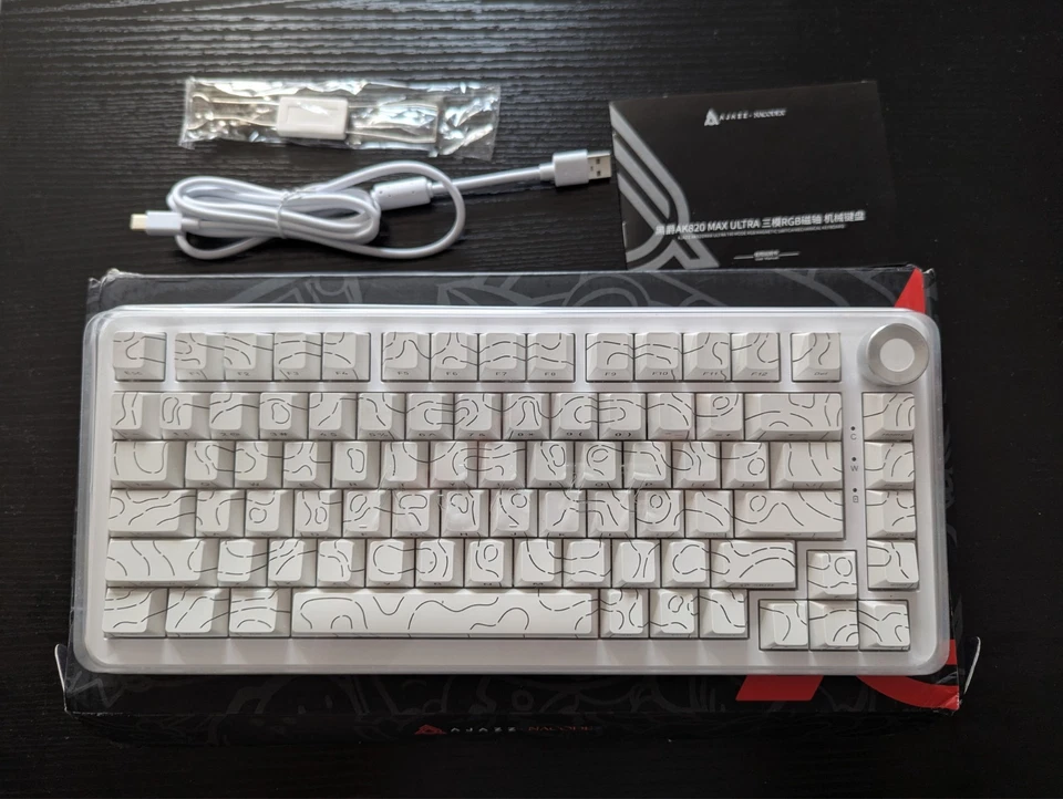 AJAZZ AK820 Max Ultra Hall Effect White Gaming Keyboard 2.4GHz/Wired/Bluetooth - Image 2 of 4