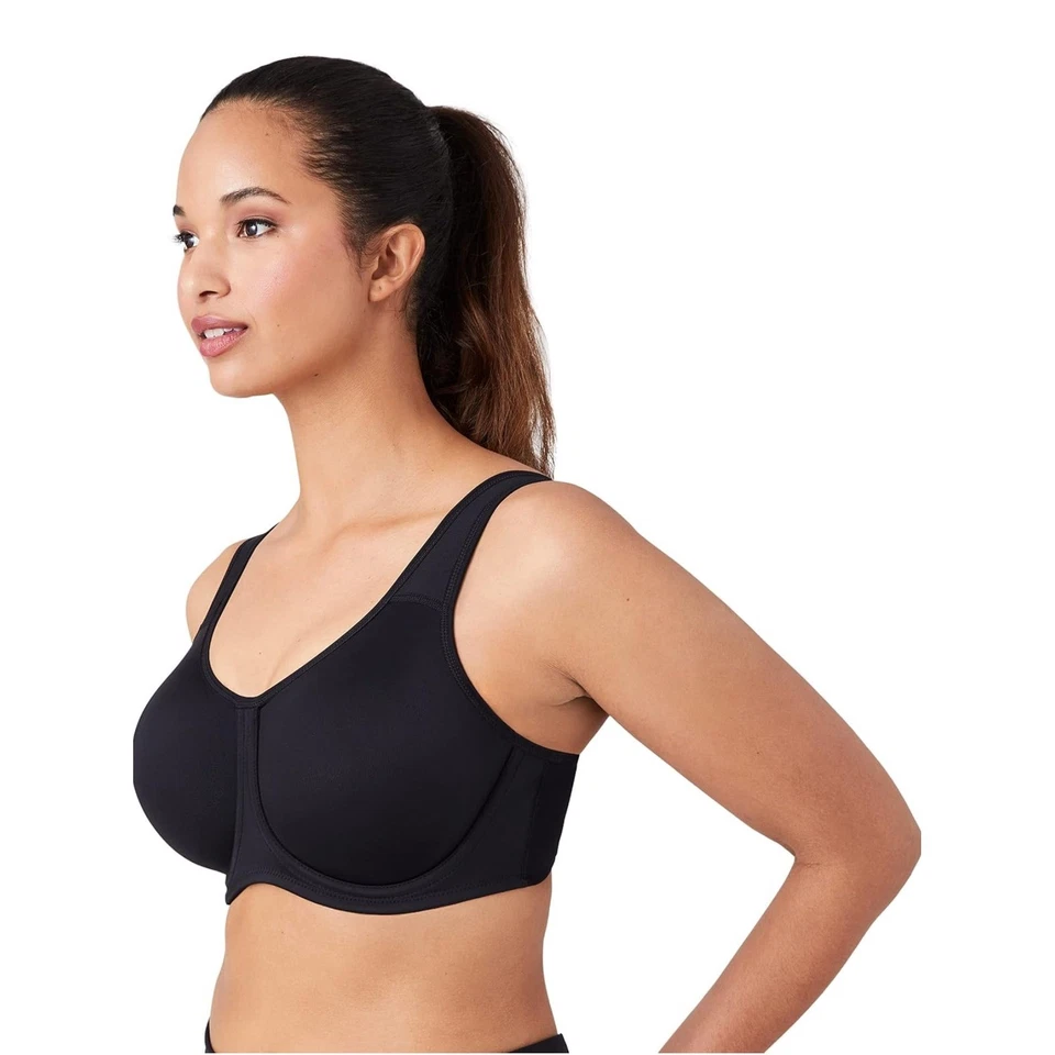 Sujetador deportivo con aros Wacoal 855170 38C negro soporte de alto impacto nuevo con etiquetas Foto 2 de 4