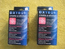XYRON Permanent Adhesive Refill Cartridge LOT OF 2 NEW 1.5 In X 20 ft  Sticker B