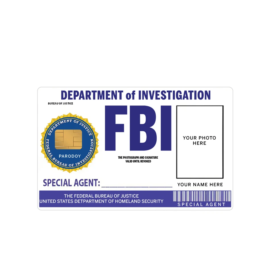 Custom FBI Agent ID Card Skin (2-Pack) | Personalized with Your Photo & Name Pro