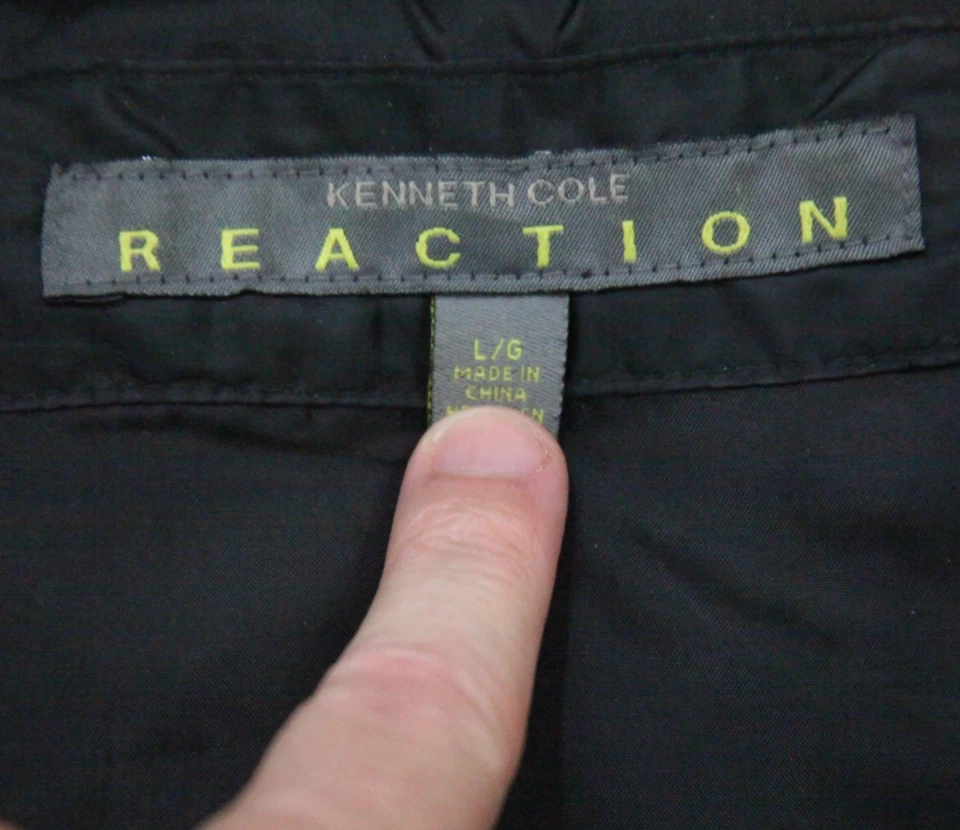 Chaleco acolchado Kenneth Cole Reaction Down Mans negro para hombre talla grande cremallera completa CC6 Foto 4 de 4