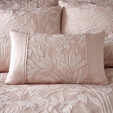 Countryside Floral Butterfly Boudoir Filled Bed Cushion Jacquard Blush Pink New