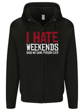 Weekends Funny Beer Alcohol Camping Cycling Mens Zip Up Hoodie