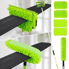 Ceiling Fan Cleaner Duster with 75'' Extension Pole, Flexible High Ceiling Fa...