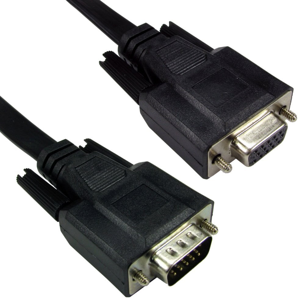 Cables Direct 1m SVGA Male to Female Cable - Flat