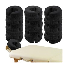 Face Cradle Covers 24Pcs For Massage Table, Microfiber, Black