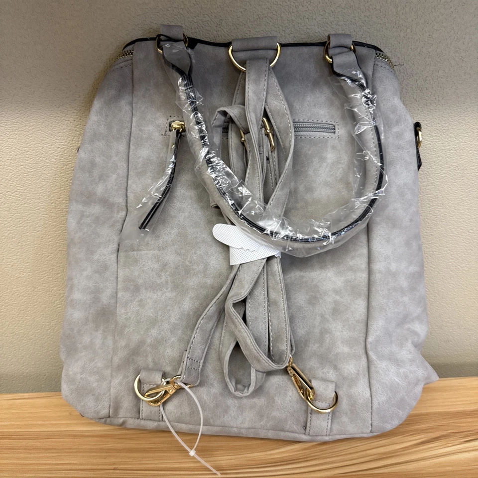 Cartera Mochila Gris Rayo Violeta Foto 2 de 4