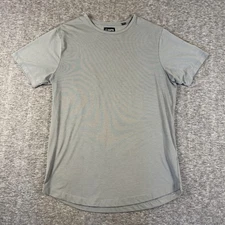 Cuts Shirt Mens Medium Gray Curve-Hem Pyca Pro Performance Stretch Crewneck Tee