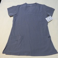 Jockey Medical Nurse Scrub Uniform Top 2206 Grey 3-Pocket V-Neck NEW Size