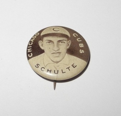 1910-12 Sweet Caporal Baseball Coin Pin Button Wildfire Schulte Chicago Cubs