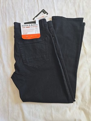 New Hudson and Barrow Preformance Tech Stretch Black Jeans Mens 36x30