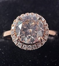 1.34ct Natural Diamond Halo Ring 18ct Rose Gold Round Brilliant Engagement Ring