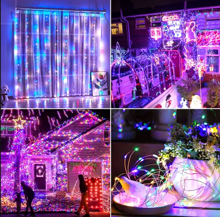 Guirlande Solaire Extérieure LED 7M/12M/22M/32M Étanche IP65 Jardin Multicolore - Photo 2/4