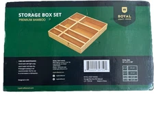 ROYAL CRAFT WOOD Luxury Bamboo Storage Box, Bin Set - Multi-Use Natural 