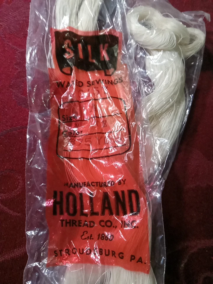 Vtg Holland Thread SILK WAXED SEWING 6157 THREAD Size-A Color White 675Yards - Image 2 of 3
