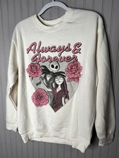 Disney Nightmare Before Christmas Sweatshirt Womens Medium Jack Sally Roses
