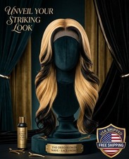 Black and Blonde Wig Synthetic Lace Front with Natural Pre-Plucked Hairline