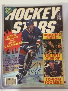 Bernie Nicholls Autographed Hockey Stars Magazine
