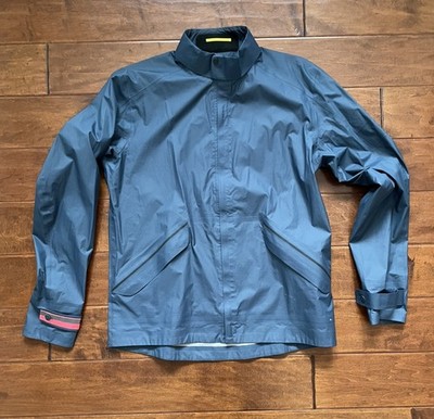 Rapha Men s Cycling Souplesse Rain Shell Jacket Large blue W/ Pink Stripes
