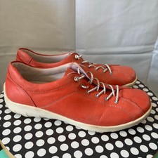 Remonte Size 38 US 7.5 Coral Pink Lace Up Leather Slip On Sneakers Casual Shoes