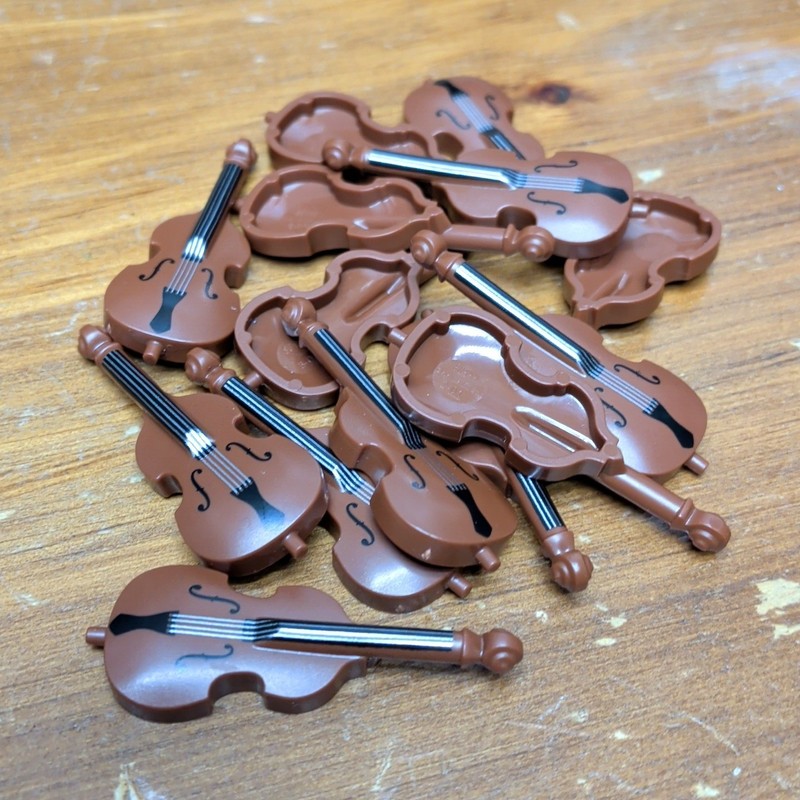 Lego Reddish Brown Minifigure, Utensil Musical Instrument, Double Bass - Qty 14